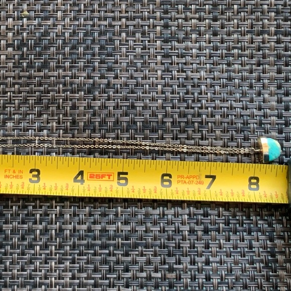 Turquoise and Gold Tone Necklace - Picture 4 of 5